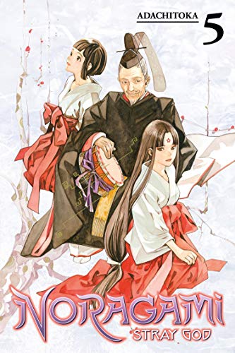 Noragami volume 5 cover: three characters in traditional Japanese clothing.