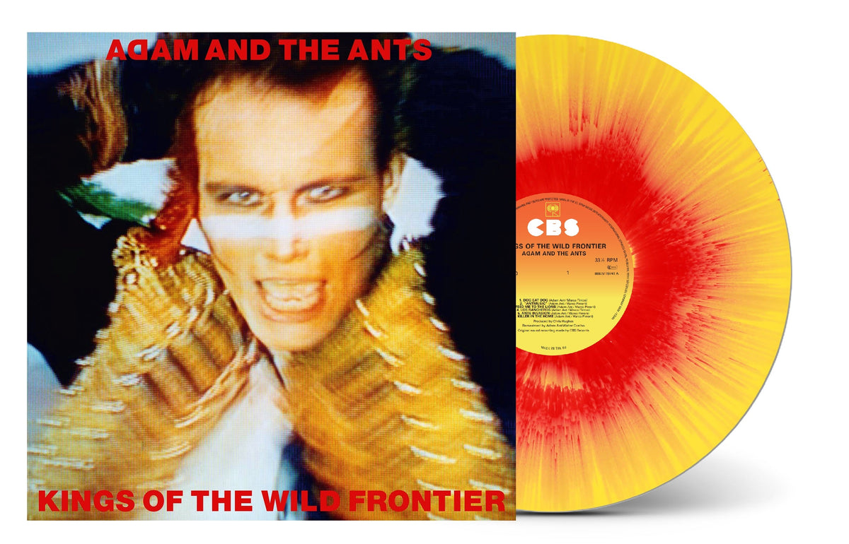 Adam & The Ants album cover with a splatter-effect vinyl record.