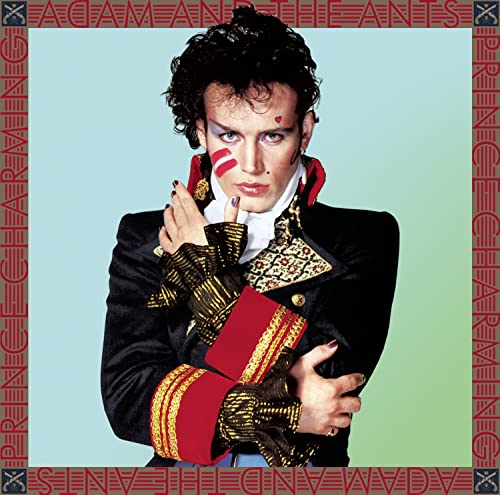 Adam Ant portrait on "Prince Charming" CD cover, red and gold details.