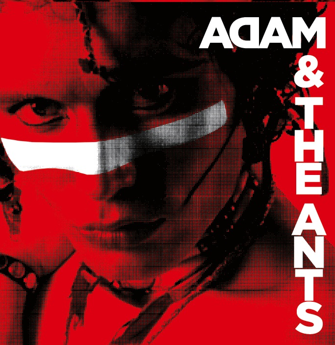 Adam Ant CD cover: red and black halftone portrait with bold text.