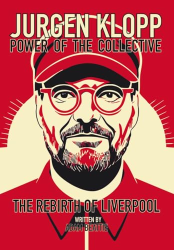 Stylized portrait of Jürgen Klopp, book cover, red and cream color scheme.