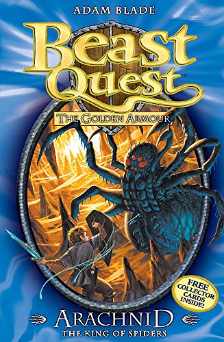 A knight with a sword and shield faces a giant spider in a cave.