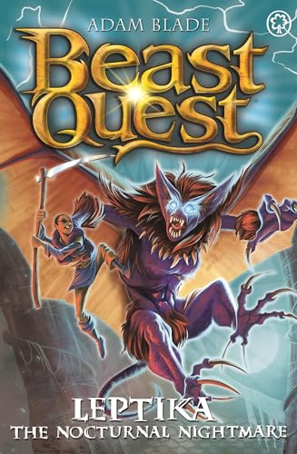 Book cover featuring a winged, purple beast and a young hero.