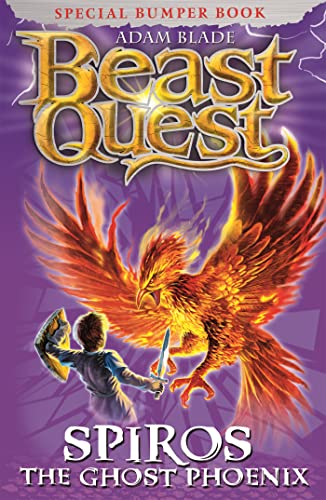 Book cover featuring a fiery phoenix and a boy with a sword and shield.