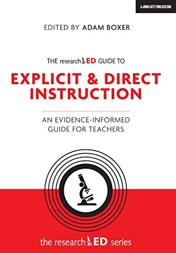 Book cover: “Explicit & Direct Instruction” with a microscope graphic.