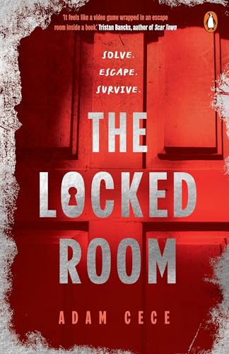 Red book cover with white text: "The Locked Room" by Adam Cece.