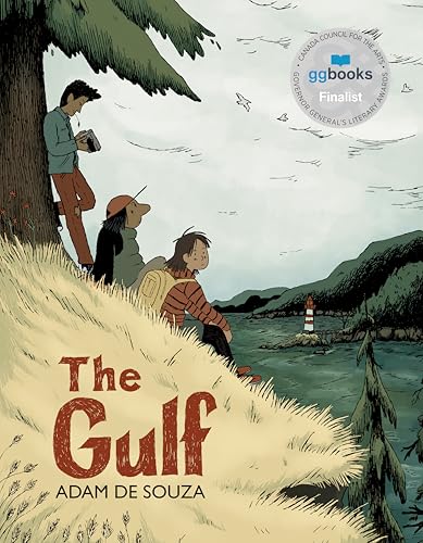 Book cover: illustrated scene of people overlooking a coastal landscape.