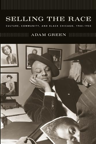 Book cover with a vintage photograph of a Black man with hats and portraits.