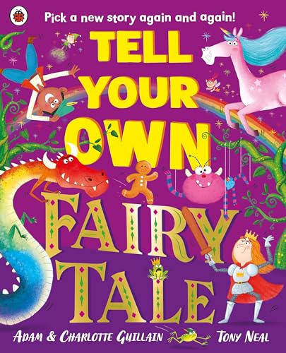 Colorful children’s book cover with fairytale characters and large text.