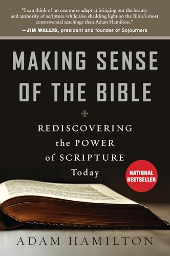 Book cover: "Making Sense of the Bible" with an open Bible below.