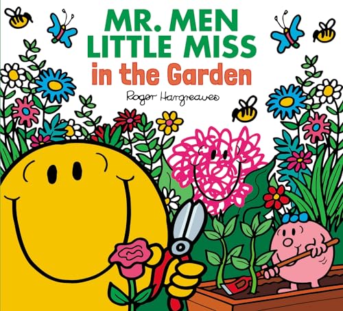 Mr. Men Little Miss" book cover with colorful flowers and characters.