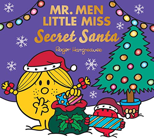Mr. Men Little Miss book cover featuring characters with Christmas gifts.