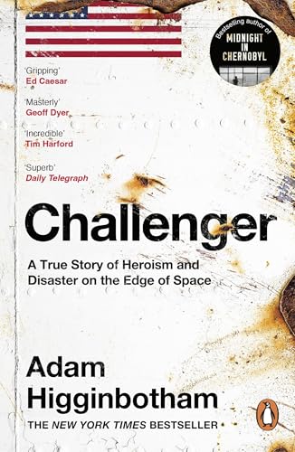 Book cover for “Challenger” depicting a space shuttle disintegrating.