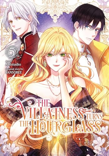 A blonde woman stands between two men in this manga cover illustration.