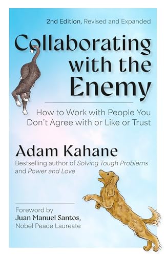 Book cover for Collaborating with the Enemy showing a cat and dog on blue.