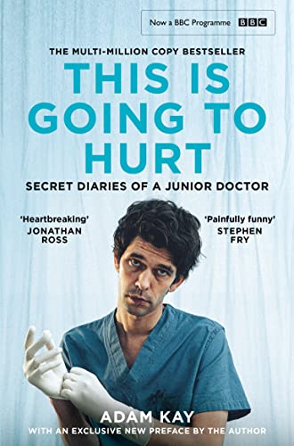 Book cover showing a man in blue scrubs putting on medical gloves.