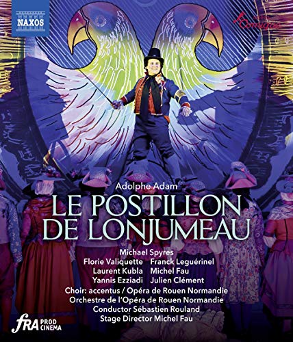 "Man in 18th-century attire stands between large angel wings on a Blu-ray cover."