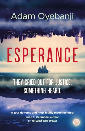 Book cover for Esperance by Adam Oyebanji featuring a ship on a surreal horizon.