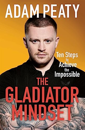 Book cover featuring Adam Peaty with tattoos on his arms against a yellow background.
