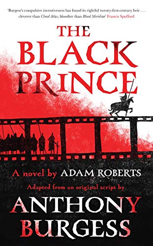 Book cover with red and black silhouettes of soldiers on a film strip background.