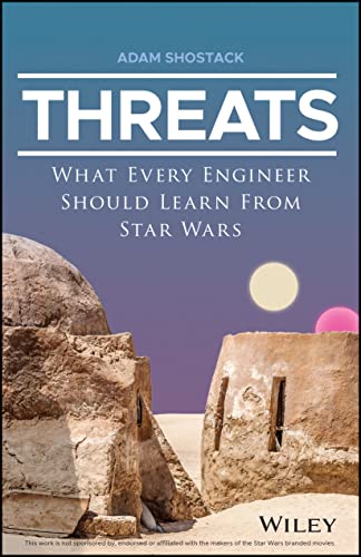 Book cover: "Threats" with a Star Wars desert landscape background.