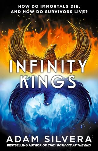 Book cover showing a golden phoenix above a blue phoenix with text Infinity Kings.