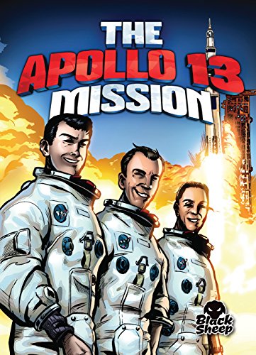 Book cover depicting three astronauts and a rocket launch.