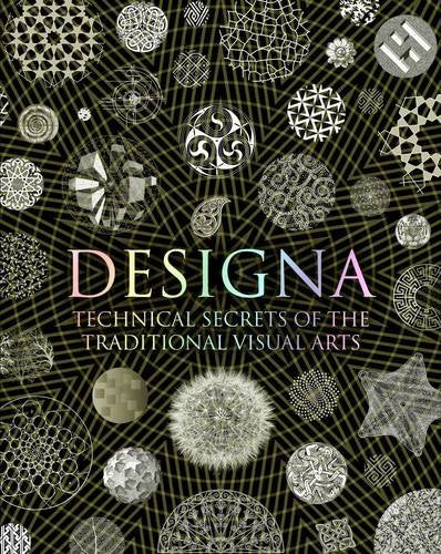 Book cover with geometric patterns and title Designa in multicolored gradient text.