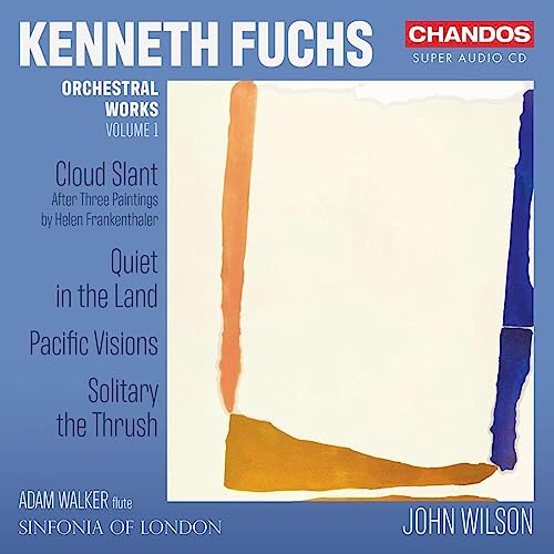 CD cover for Kenneth Fuchs orchestral works, abstract painting design.