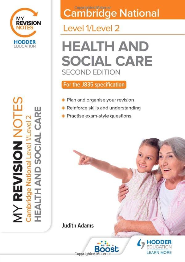 Textbook cover for Cambridge National Health and Social Care with a child and adult.
