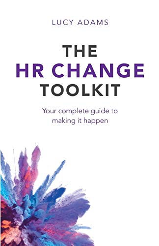 Book cover: "The HR Change Toolkit" with abstract purple floral design.
