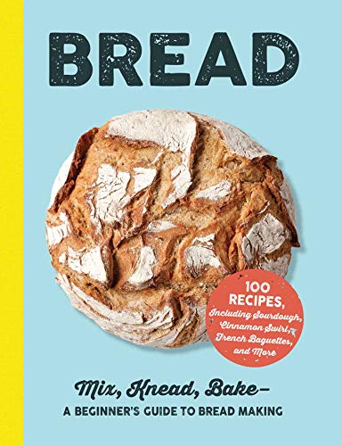 Book cover titled Bread with a crusty loaf of bread on a blue background.