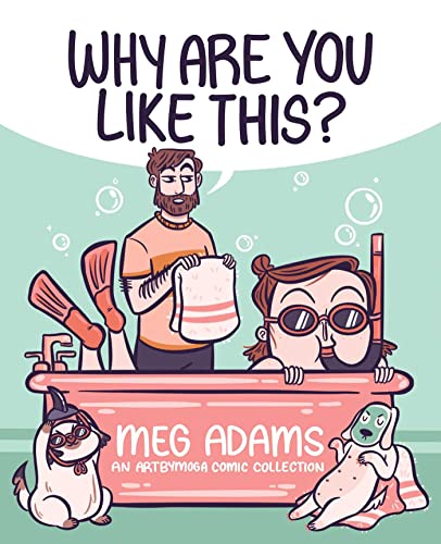 Comic cover: two people and two dogs in a bathtub, colorful cartoon style.