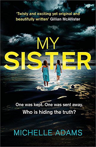 Book cover: two girls stand in water under a stormy sky.