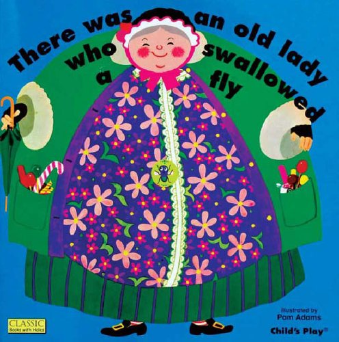 Illustration of an old lady in a floral dress on a blue background.