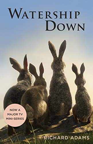 Book cover showing four rabbits viewed from behind against a bright, hazy sky.