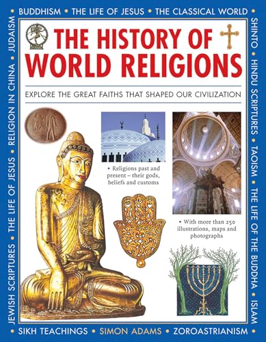 Book cover: "The History of World Religions" with religious imagery.
