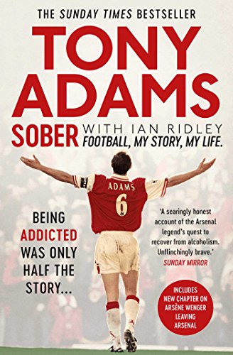 Book cover showing Tony Adams in an Arsenal jersey with arms outstretched to a crowd.