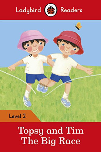 Book cover: Topsy and Tim running a race, with a butterfly.