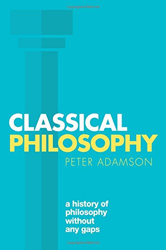 Book cover titled Classical Philosophy by Peter Adamson, featuring a stylized blue column graphic.