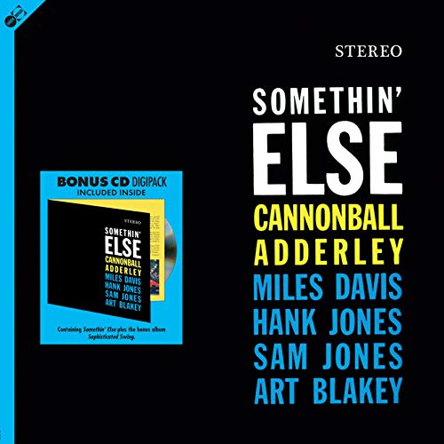 "Black album cover with 'Somethin' Else' title, artist names, and a bonus CD digipack image."