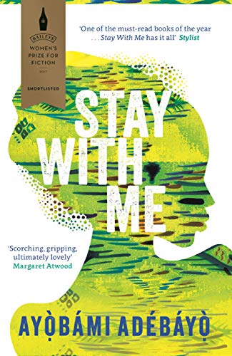 Book cover for Stay With Me featuring a green silhouette profile against white background.