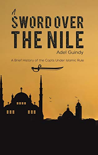 Book cover: "A Sword Over the Nile" with a sword and silhouetted buildings.