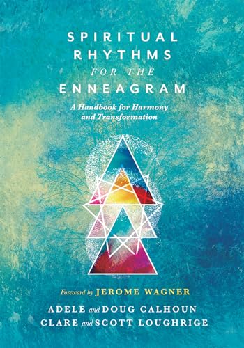 Book cover with colorful geometric design and title "Spiritual Rhythms for the Enneagram".