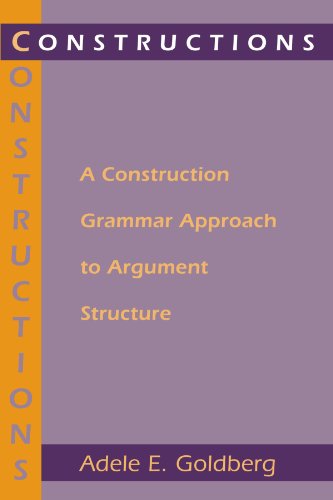 Book cover: "Constructions" by Adele E. Goldberg, purple background.