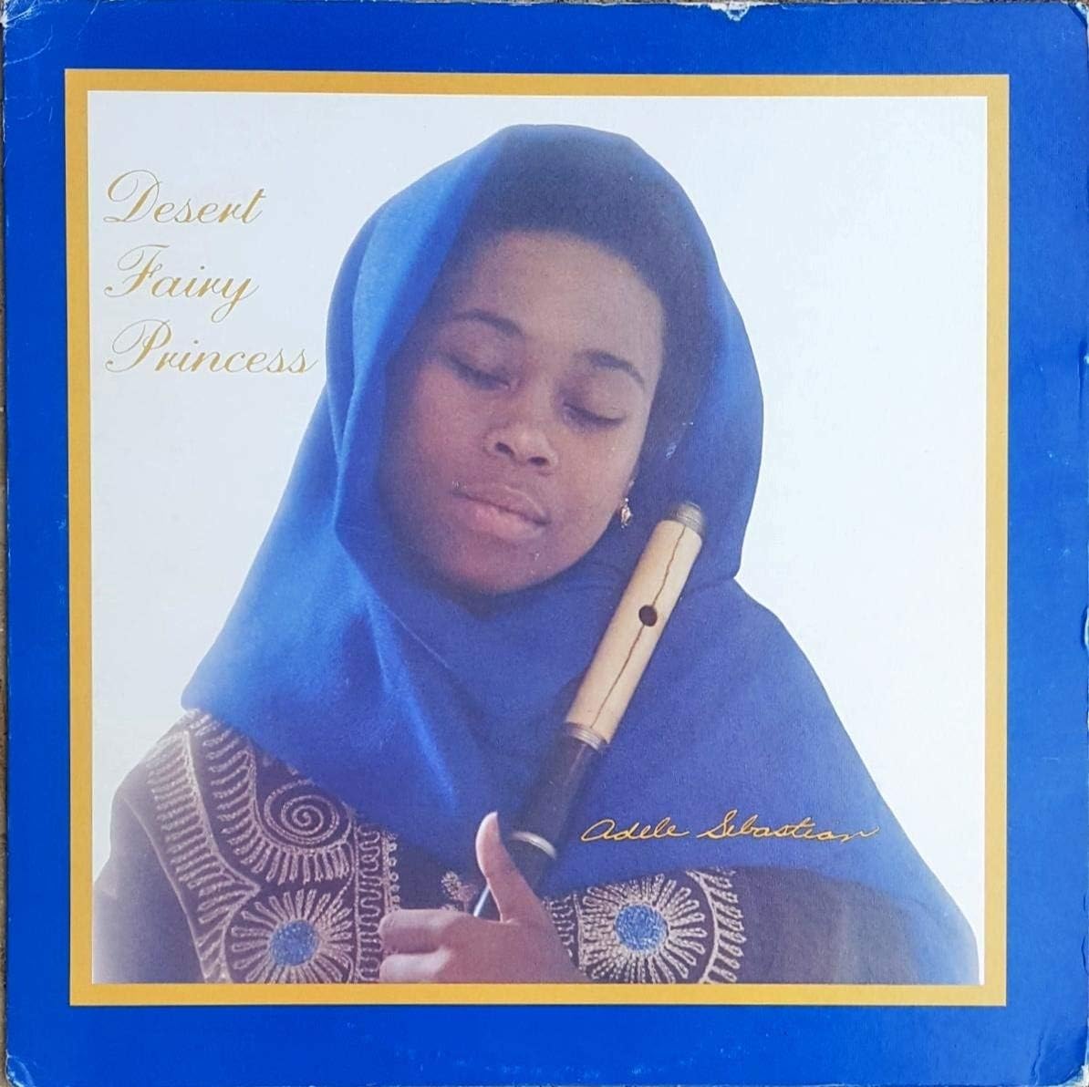 Album cover featuring a woman in blue with a flute, titled "Desert Fairy Princess.