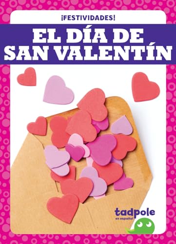 Valentine’s Day book cover with hearts on a wooden surface.