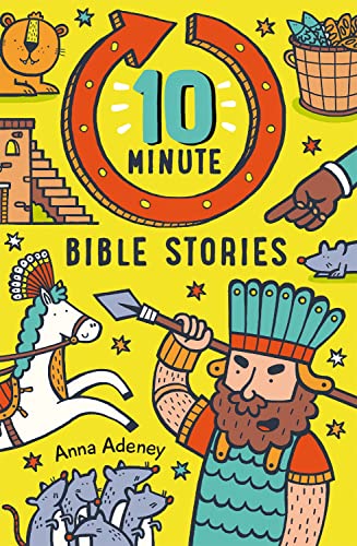 Colorful illustrated cover of "10-Minute Bible Stories" book by Anna Adeney.