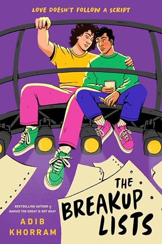 Book cover: two young people sitting on a Ferris wheel, titled "The Breakup Lists".