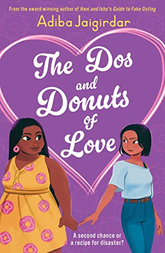 Book cover featuring two young women standing in front of a large pink heart.